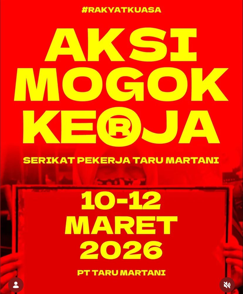 dukung aksi mogok serikat pekerja taru martani!