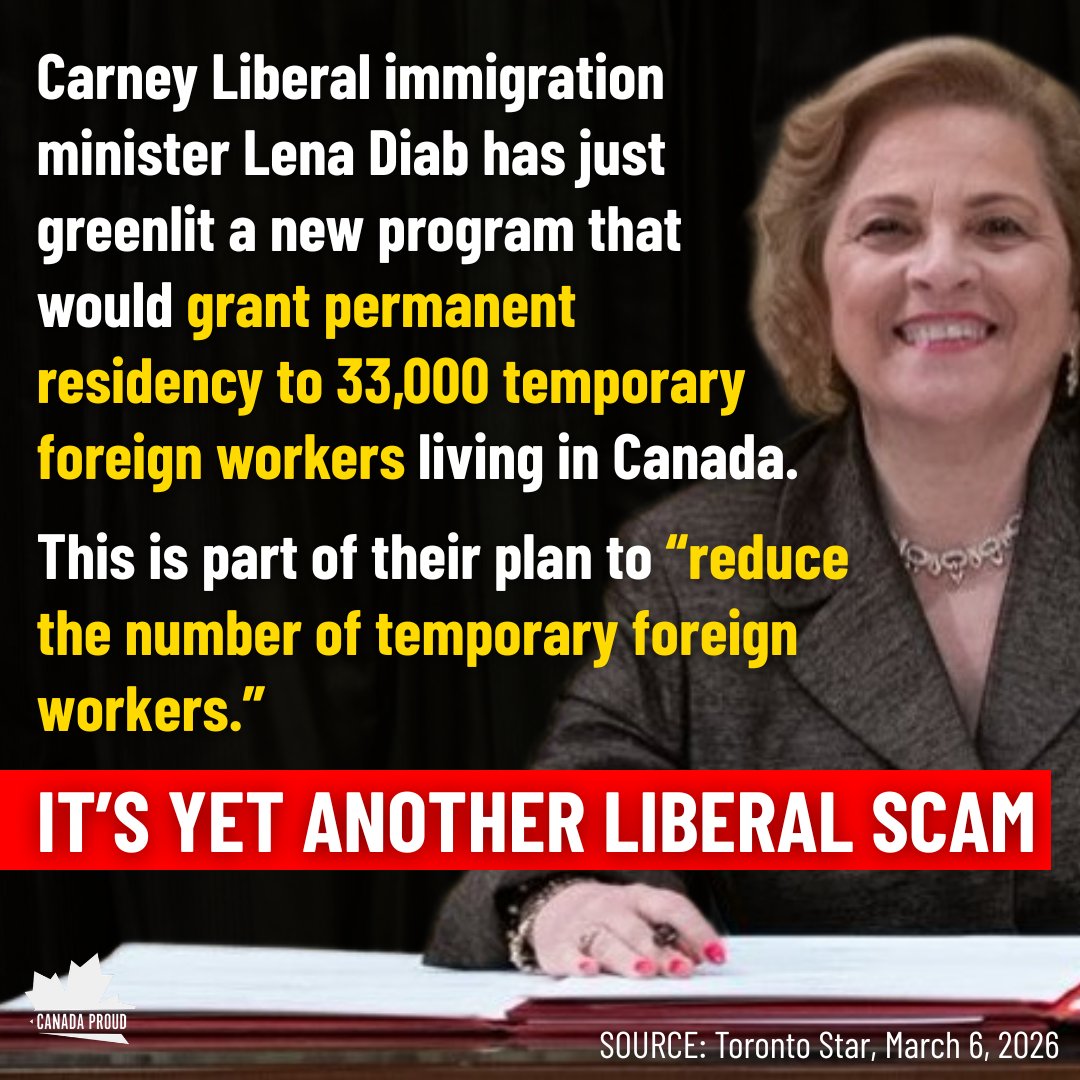 WeAreCanProud's tweet photo. They're reducing the number of temporary foreign workers by reclassifying them as a different type of non-citizen.

Then the Liberals are going to tell you that they took action on immigration.

It's all one giant scam. https://t.co/RZjGKIzLC8