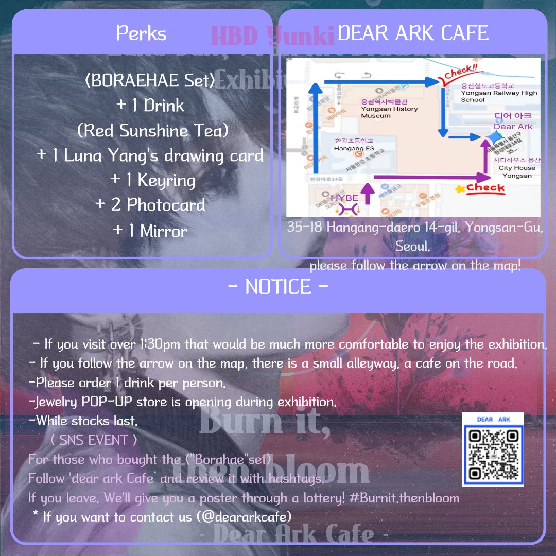 DearArkCafe's tweet photo. 💜 SUGA HBD EVENT INVITATION 💜
Let's celebrate the wonderful Suga's birthday together.
Let's gather together as one, sharing Suga's moments!

🎁 Lucky Draw
🎉 Beverage Special
🖼 Photo Zone

Let's make Suga's birthday even brighter together.
See you there, ARMY 💜
@deararkcafe https://t.co/ChFefh6wH5