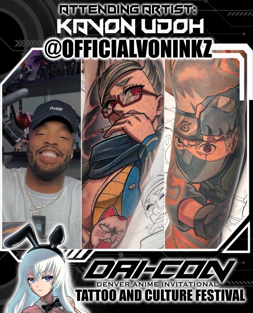daicontat2fest's tweet photo. Please help us in welcoming @OfficialVonInkz to #DAICon2026 !!!

#daicontattoofestival #tattooconvention #animeconvention #thingstodoindenver https://t.co/tW6gqBWxt1