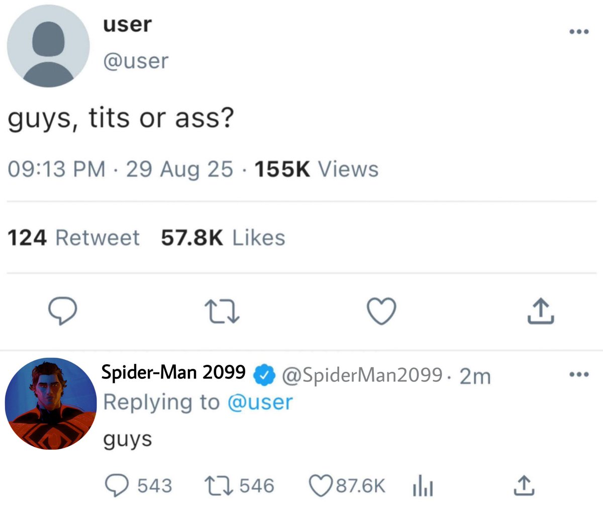 tystarkiplier's tweet photo. #spiderman2099 #MiguelOHara #spiderman2099memes https://t.co/oe5sueUlOt