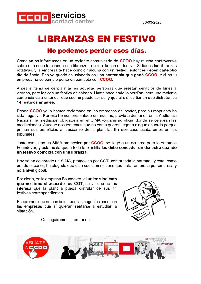CONTACT CENTER CCOO tweet media