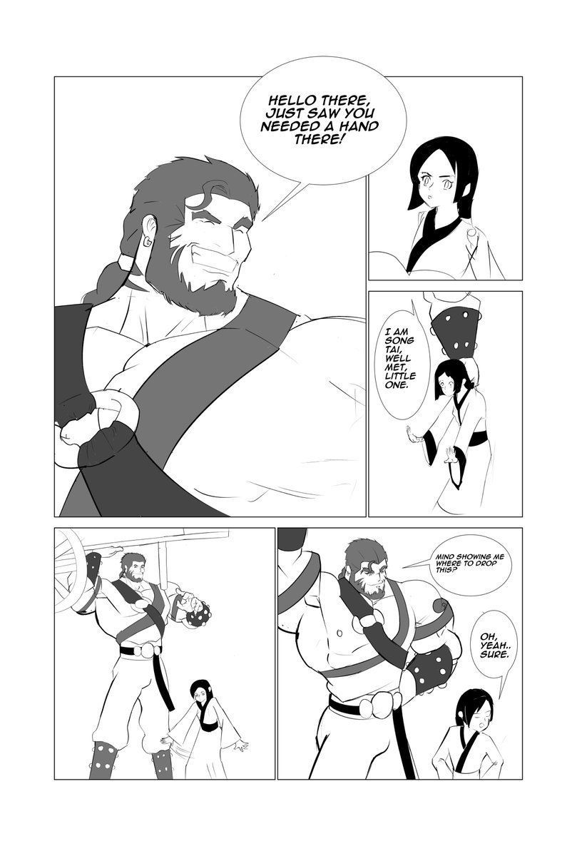 truthblade01's tweet photo. A couple pages from an old comic attempt featuring Song Tai (I scrapped this one, but I am working on another one atm). https://t.co/hkUwYaJkXe