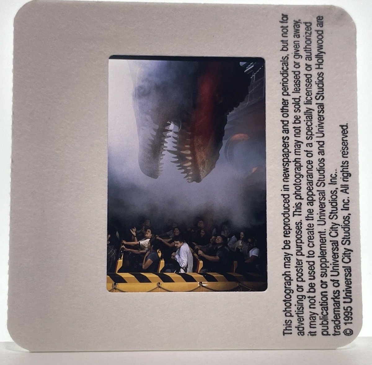 CowMissing's tweet photo. Vintage 35mm color publicity slide showcasing “Jurassic Park: The Ride” at Universal Studios Hollywood,
#StevenSpielberg #UniversalStudios #UniversalCity #AmblinEntertainment #JurassicPark @UniStudios https://t.co/HtWXtdxnGW