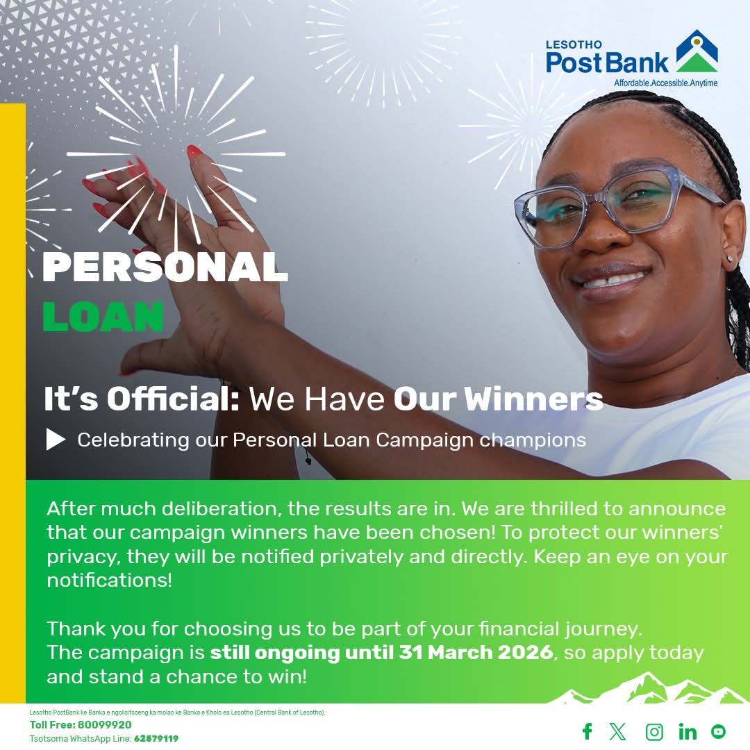 Kenela tlholisano ea personal loan le uena kajeno. 68141618 for enquiries