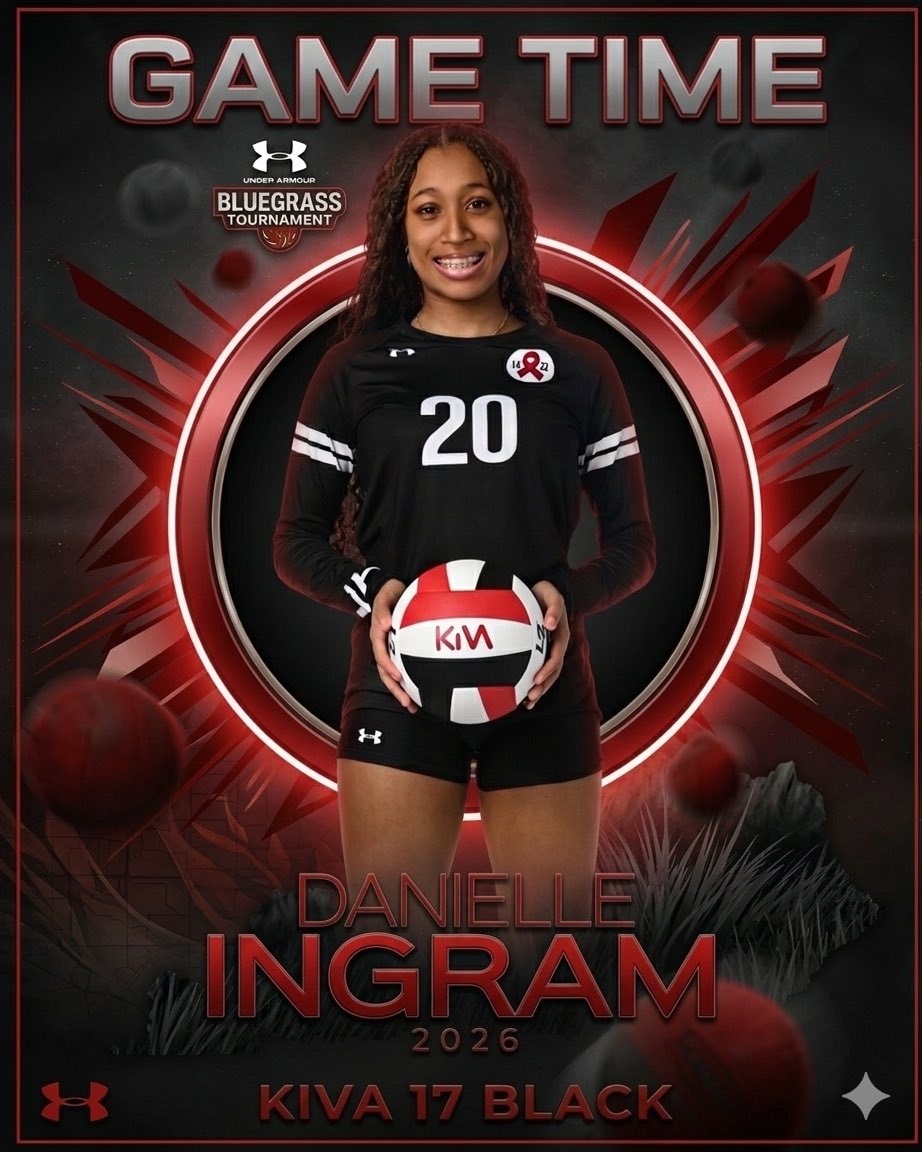 daniellevb2027's tweet photo. GAME TIME in Louisville!
 KIVA 17 BLACK are heading to the Under Armour Bluegrass Tournament this weekend. Friday I am on Court 22 at the Expo Center.  #20
• Class: 2027
Let’s go, KIVA! 🔴⚫️
#KIVAVolleyball #BluegrassTournament #GameTime #VolleyballLife #ClassOf2027 @kivavb https://t.co/031JJlnolr