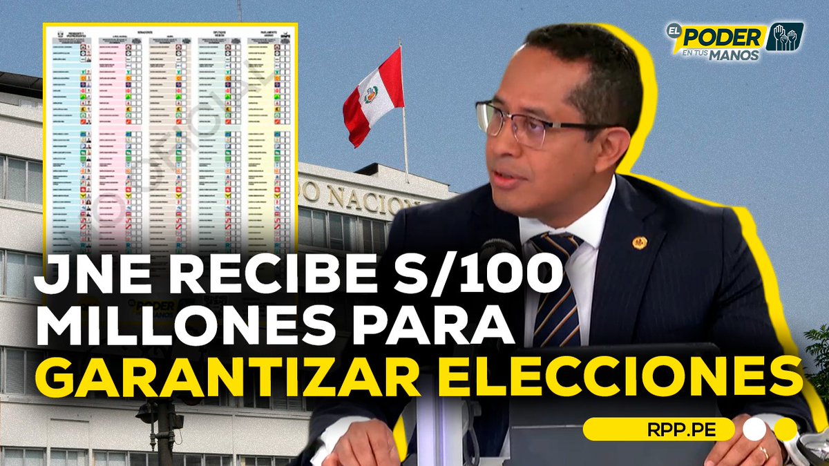 🗳️🇵🇪 El presidente del Jurado Nacional de Elecciones, Roberto Burneo, indicó que se ha asignado un presupuesto adicional de 100 millones de soles al JNE para garantizar el correcto desarrollo de las elecciones generales. Con este dinero, la entidad busca asegurar la