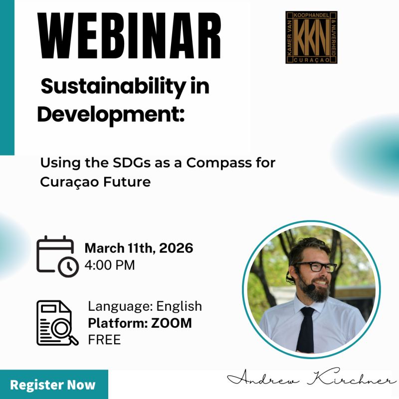 From the maker of "The State of the SDGs; Navigating Sustainability on Curaçao" Documentary Series: Sustainability in Development Webinar in collaboration with the Curaçao Chamber of Commerce &amp; Industry

Register for free below 👇
buff.ly/QmJ3tmC