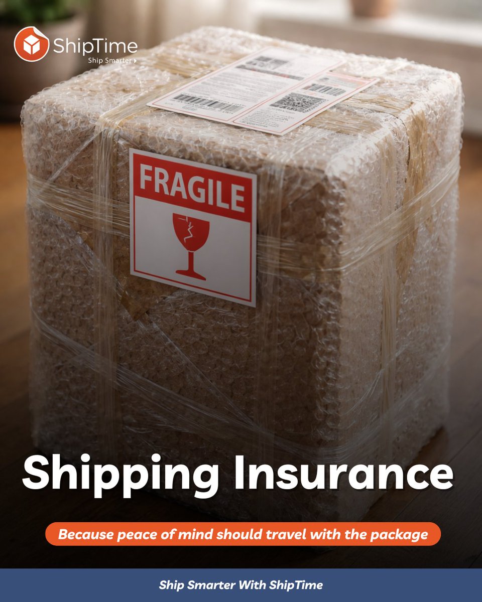 Shipping something valuable shouldn’t feel like a gamble.

Loss and damage can happen, and replacing what’s inside isn’t always simple or inexpensive.

Add shipping insurance to protect your shipment’s value and ship with confidence. Guided support helps if a claim is needed 📦