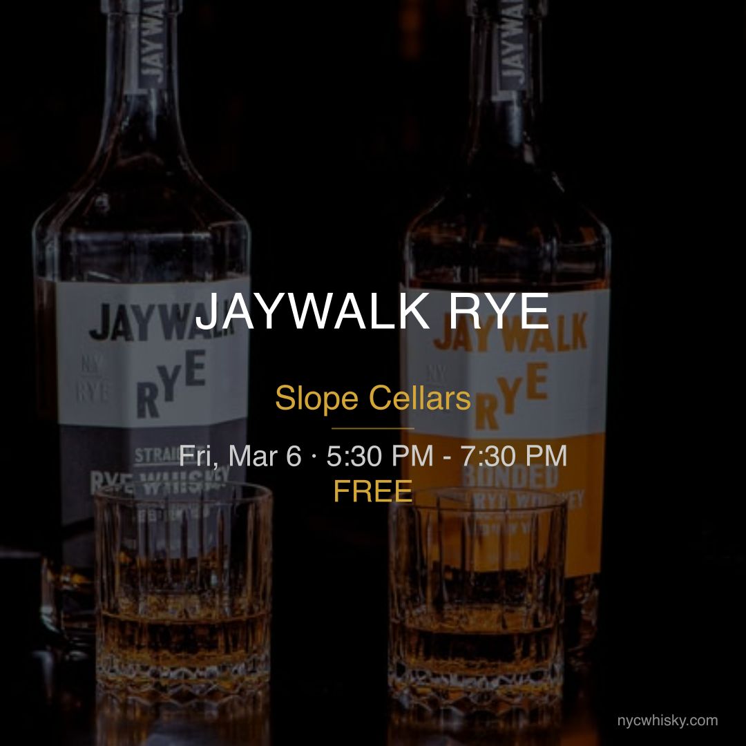Fri, Mar 6 whisky events:

• Islay Icons: Bruichladdich Scotch Tasting — The Corkery Wine &amp; Spirits
• Jaywalk Rye — Slope Cellars

nycwhisky.com

#NYCWhisky