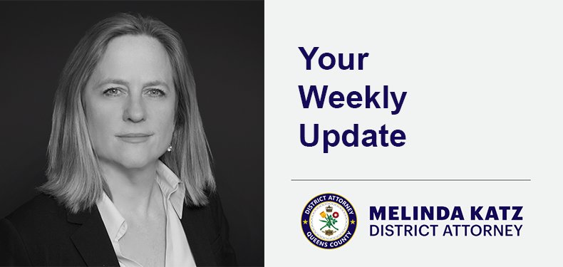 QueensDAKatz's tweet photo. Our weekly newsletter is now out. Check out key case updates, community initiatives, and highlights from across our offices.

Stay informed on our work to deliver brave justice. https://t.co/SglcdVkrOu https://t.co/XYXru9sgvi