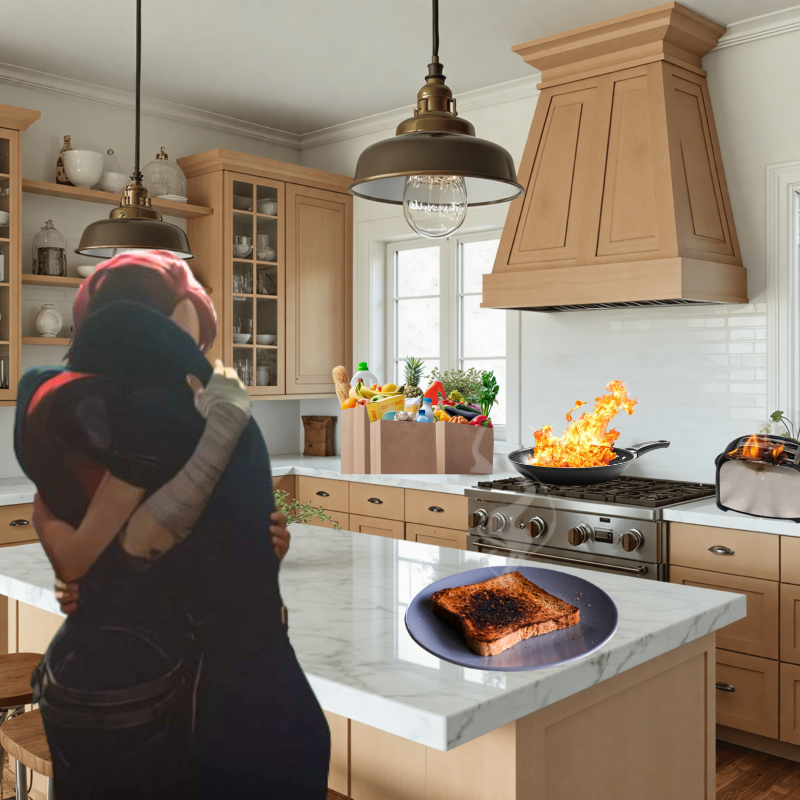 vikrmmn's tweet image. Cait made a 'toast' while I was gone. 
She tried her best.  I am proud.  ❤️