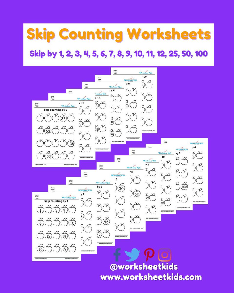 WorksheetKids's tweet photo. Build a strong math foundation with our FREE Skip Counting Worksheets! Perfect for 2nd &amp; 3rd Grade math centers, homework, or USA homeschoolers. Grab your free printable PDFs right here! 👇🚀

🔗 https://t.co/2hSQKHO7nM

#2ndGradeMath #HomeschoolingUSA #MathTeachers https://t.co/mdQsvbnUGI