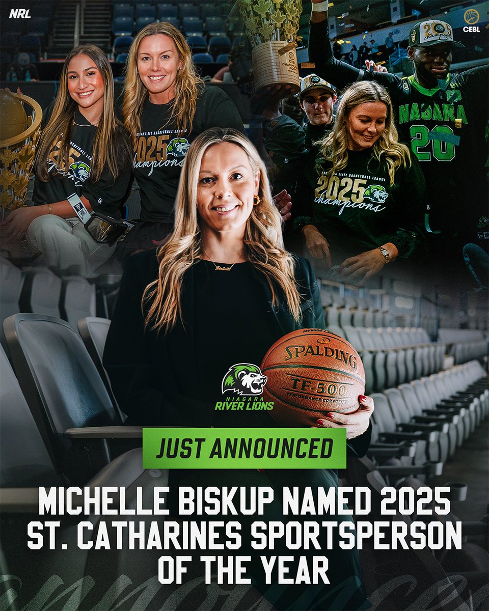 RiverLions's tweet image. Congratulations to our President Michelle Biskup, named 2025 St. Catharines Sportsperson of the Year 👏
A decade of leadership, two championships, and a lasting impact on basketball in Niagara.

Read more: riverlions.ca/mbiskupsportsp…

#PullUp