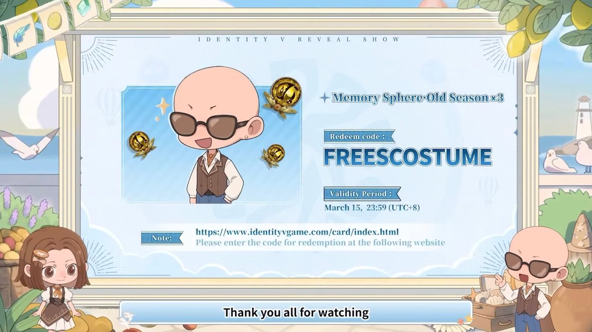 [ Identity V Reveal Show Livestream ] Web Redemption Reward Memory ...