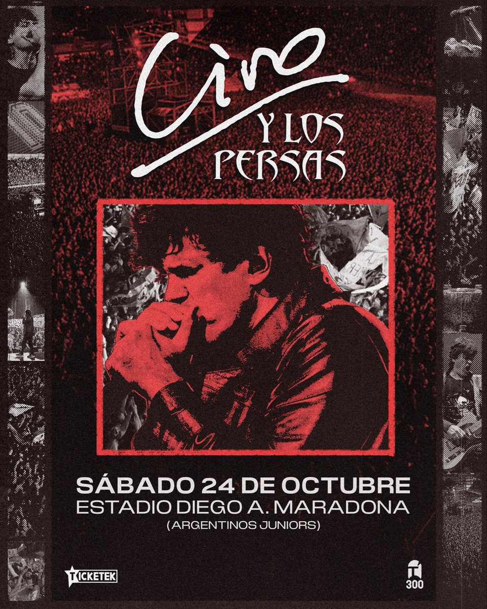 ¡CIRO Y LOS PERSAS EN ARGENTINOS JUNIORS!

24 DE OCTUBRE - ESTADIO DIEGO ARMANDO MARADONA

Entradas a la venta en Ticketek