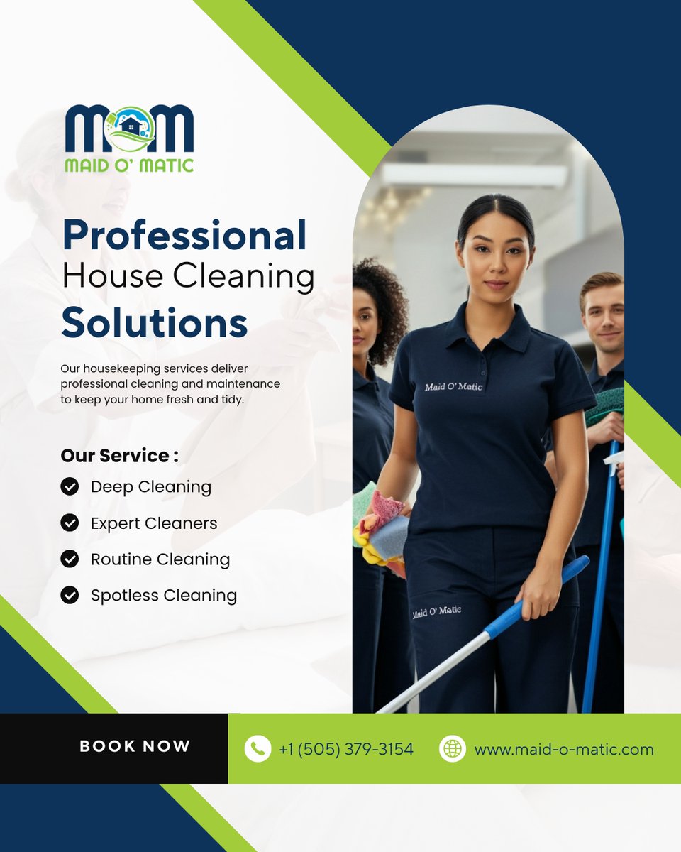 Maidomatic1's tweet image. Imagine walking into a home that feels fresh, spotless, and stress-free. ✨
Book your cleaning today.

📞 +1 (505) 379-3154
🌐 maid-o-matic.com

#MaidOMatic #CleanLiving #ProfessionalHousekeeping #DeepCleanExperts #HomeCleaningService #SpotlessHome #CleaningProfessionals