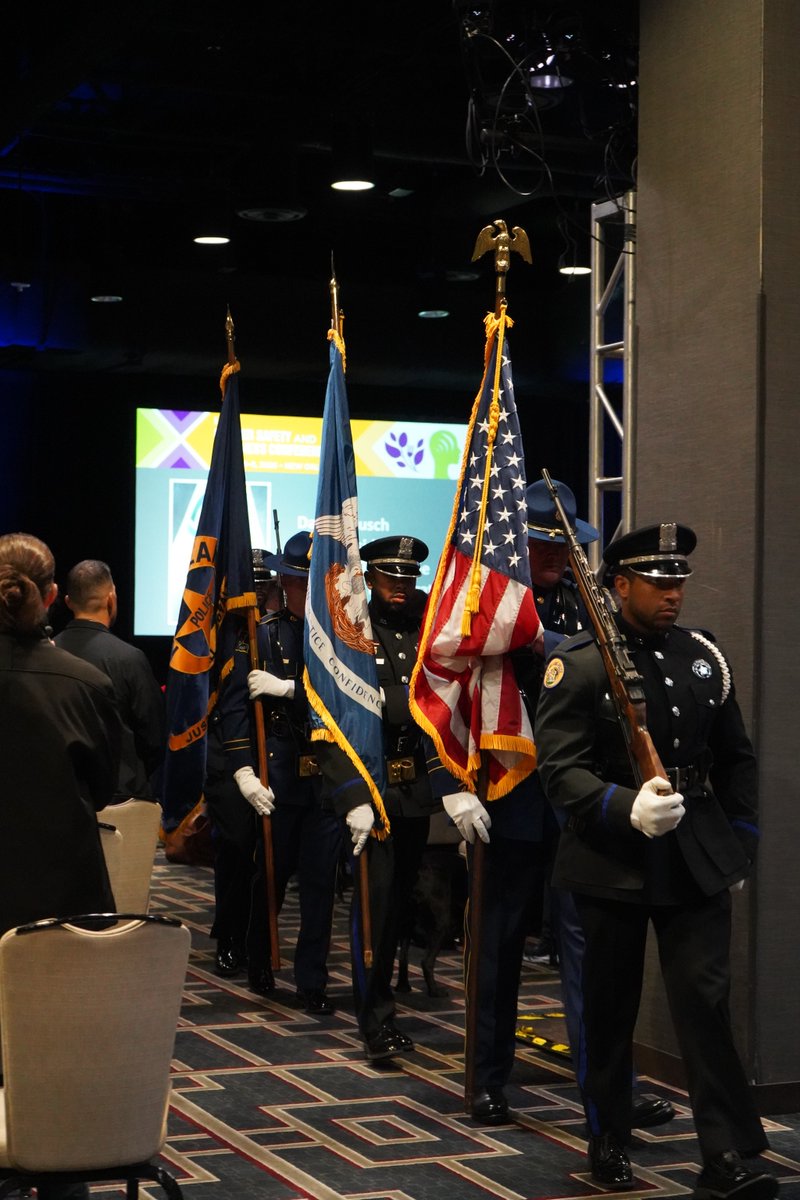 TheIACP's tweet photo. The #IACPOSW Opening General Assembly kicks off with remarks from the @NOPDNews and @LAStatePolice, followed by a powerful panel on how informal leaders model wellness through adversity, adaptation, and a resilient outlook.
"The momentum you see in this room today shows how far we have come. The cultural shift is real and that is because of leaders like you." —IACP President David Rausch