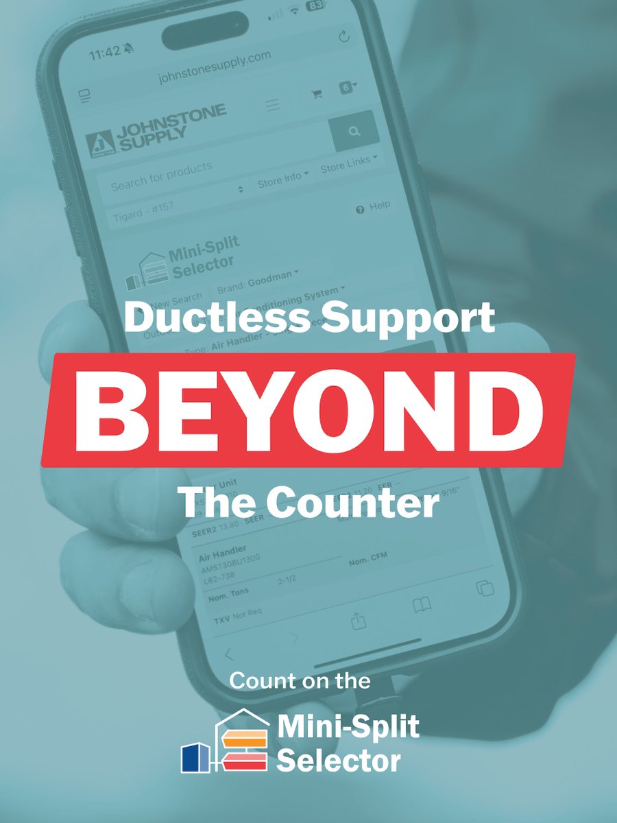 Ductless support doesn’t stop at the counter. 🔧❄️

In-stock systems, OEM parts, tools, training, financing &amp; tech support  — Johnstone helps you work faster &amp; smarter.

Learn more 👉 zurl.co/ZmzWk