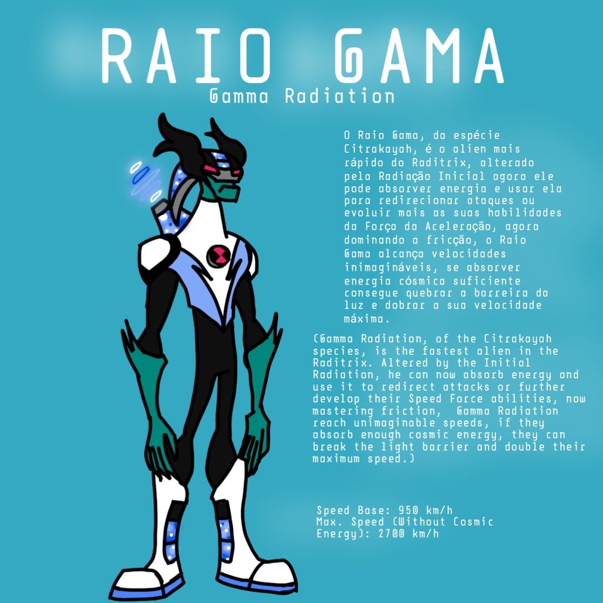 S2_Murasaki's tweet photo. O Raio Gama está no Raditrix ☢️⌛⌚
Correndo por velocidades inimagináveis e absorvendo todo tipo de energia para elevar ainda mais os seus poderes e sua força.
#omnitrix #Ben10 #ben10fanart #Ben10Omniverse #Ben10AlienForce #Ben10AU #Raditrix https://t.co/sFO9T7GMas