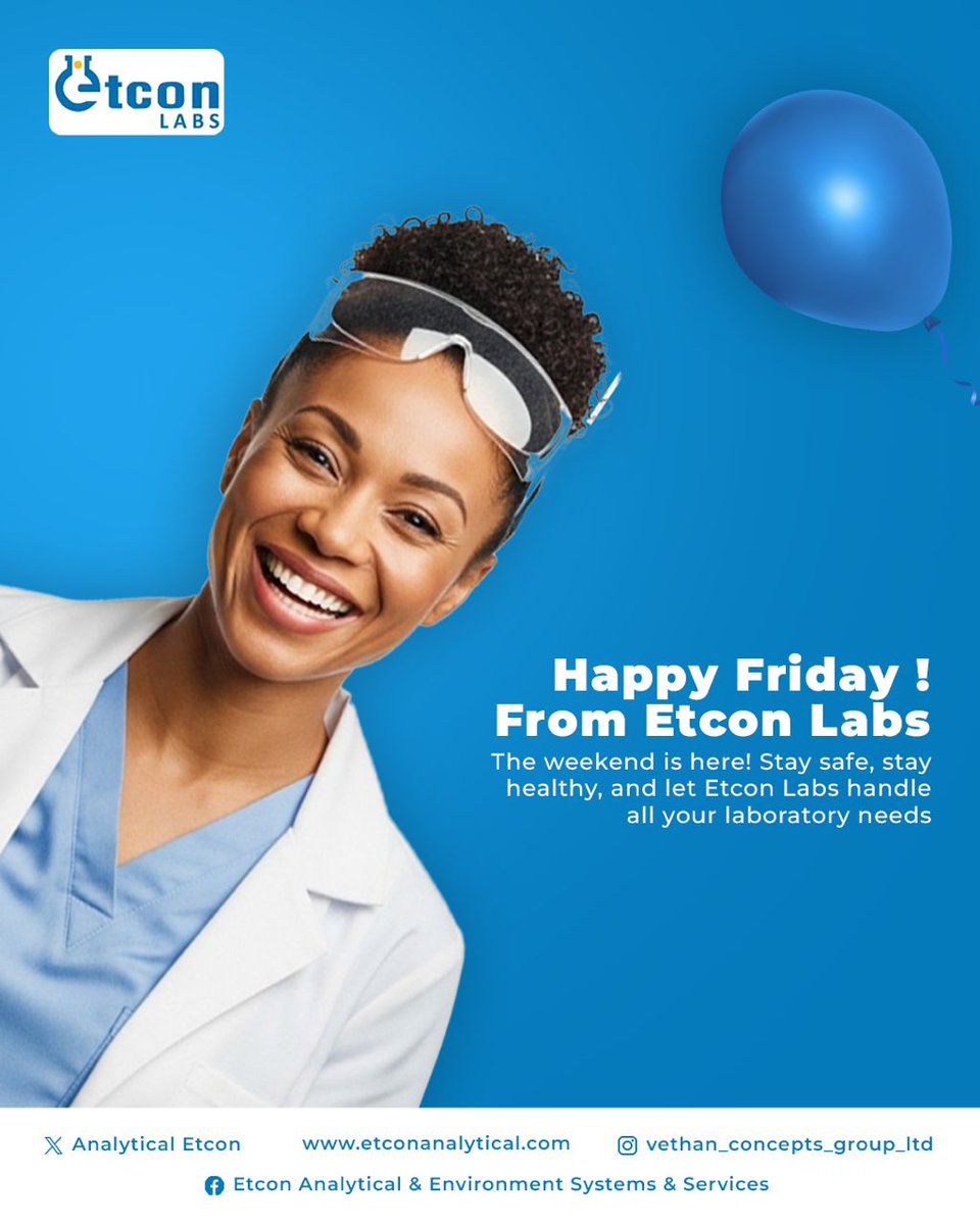 Happy Friday from Etcon Labs! 🧪
Wishing you a safe, healthy, and relaxing weekend ahead.
We’re always here to support your laboratory needs.

#HappyFriday #EtconLabs #LaboratorySolutions #ScienceInAction