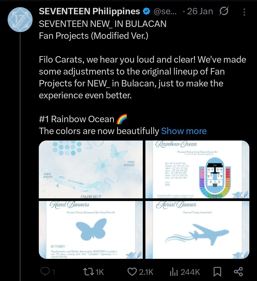 ayan na nga oh NAUNA magpost cresent jun ph ng aerial banner juske layo ng jan 8 sa jan 26 fr fr