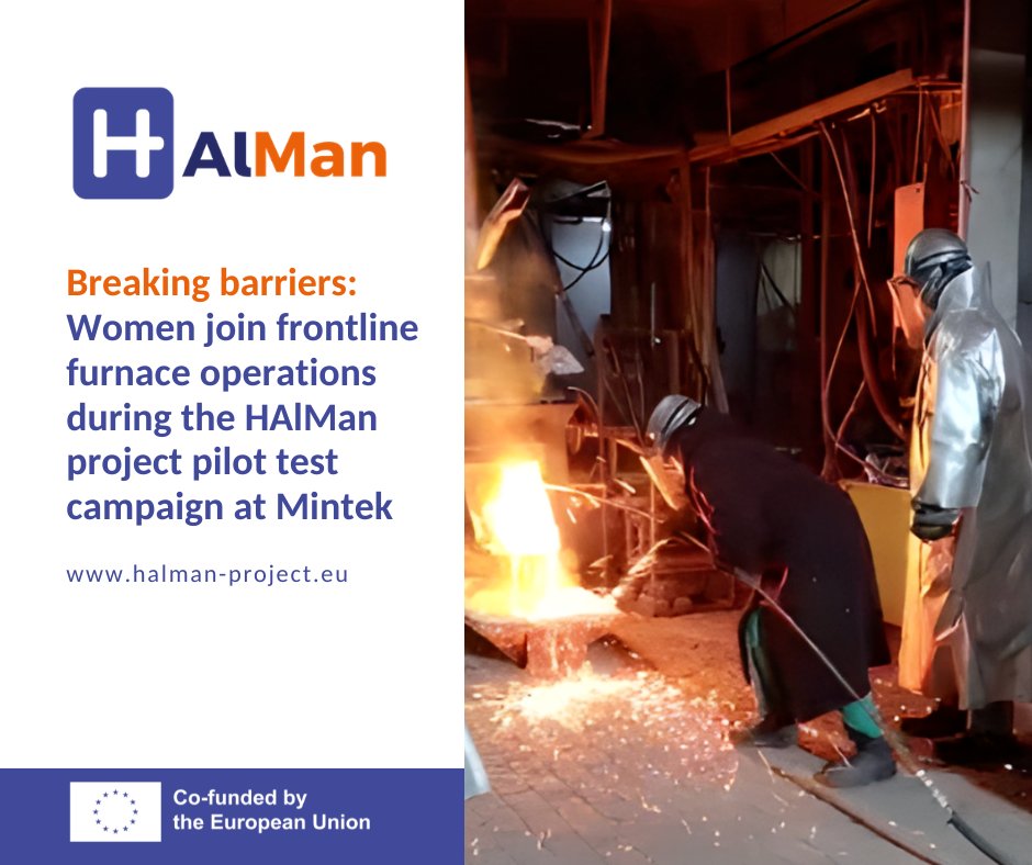 halman_project's tweet photo. 👏 A historic moment at the HALMan pilot campaign at @Mintek_RSA  🇿🇦 A breakthrough hydrogen &amp; aluminothermic process for manganese production — and the first time women joined Mintek’s frontline furnace operations team.
Learn more: https://t.co/NJugYiVHX5 https://t.co/sasXNqtPu2
