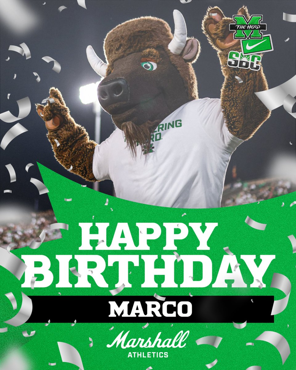 HerdZone's tweet image. Wishing a very Happy Birthday to our friend Marco! 🦬🥳

#WeAreMarshall