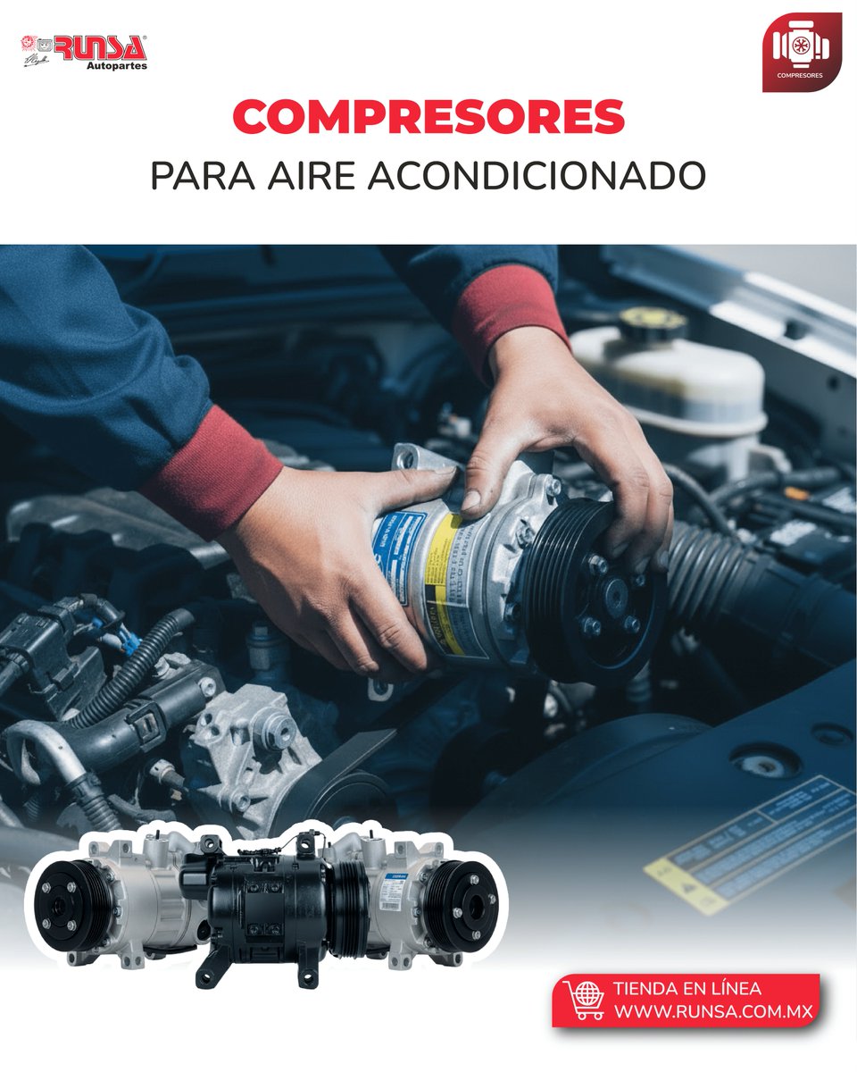 RunsaAutopartes's tweet image. Compresores para aire acondicionado con calidad de equipo original.

#CompresoresParaAireAcondicionado #Runsa #MantenimientoAutomotriz #ServicioAutomotriz #TallerAutomotriz #RefaccionesParaAuto