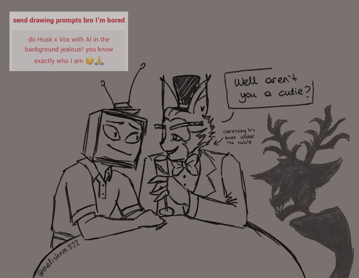 melishnm322's tweet photo. I had so much fun drawing this ๐
#staticard #staticsilence(?) #hazbinhotel https://t.co/k9oC8ZR6qb