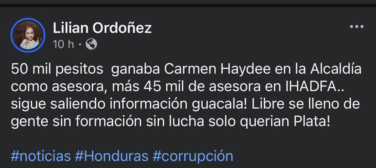 Lorenhn_'s tweet photo. Desde cuando la diputada Carmen Haydee López recibía salario de la comuna capitalina, lo hizo después de renunciar a su puesto como subsecretaria, o lo recibió de forma simultánea? Que funciones desempeñó? https://t.co/zgqCxmoAO0