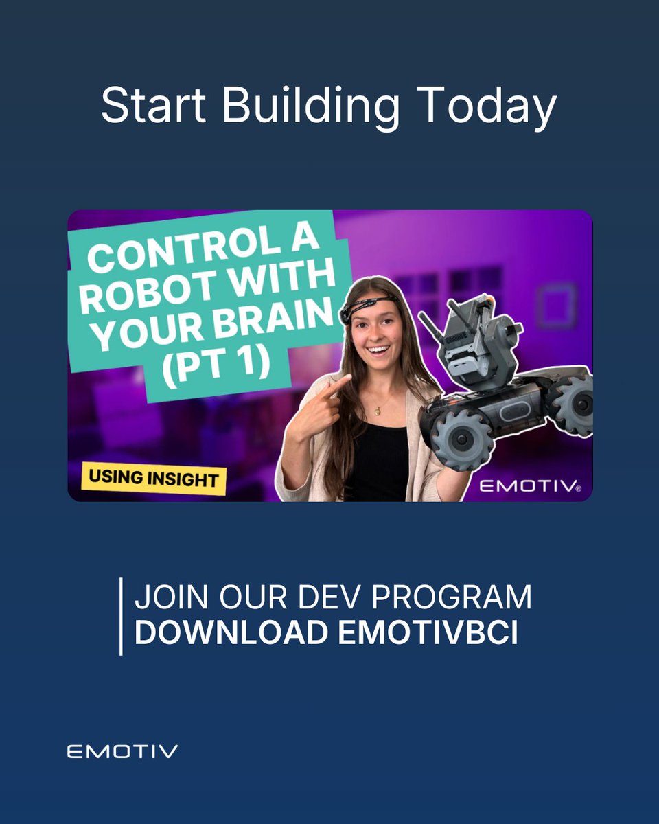 emotiv's tweet photo. What if your next app didn’t need a controller… just a thought? 🧠

Download EmotivBCI and start experimenting: https://t.co/XSBo908ob3 https://t.co/hlPhZGQF9O