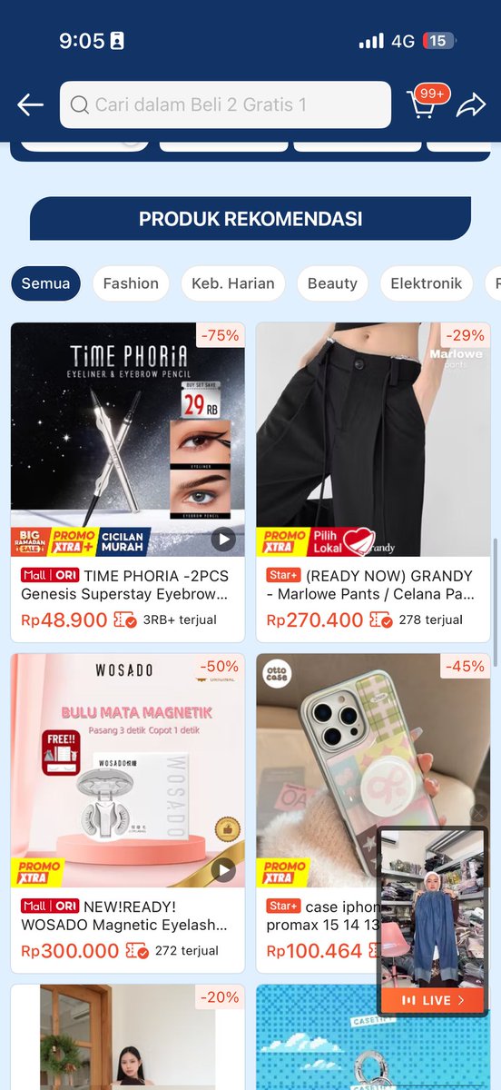 aku tuh kalo nemu barang lucu di shopee langsung masukin keranjang dulu, terus set alarm jam 8 malem biar checkout pas promo beli 2 gratis 1. lumayan bikin hemat di awal bulan gini. #8MalamAdaShopeeBeli2Gratis1