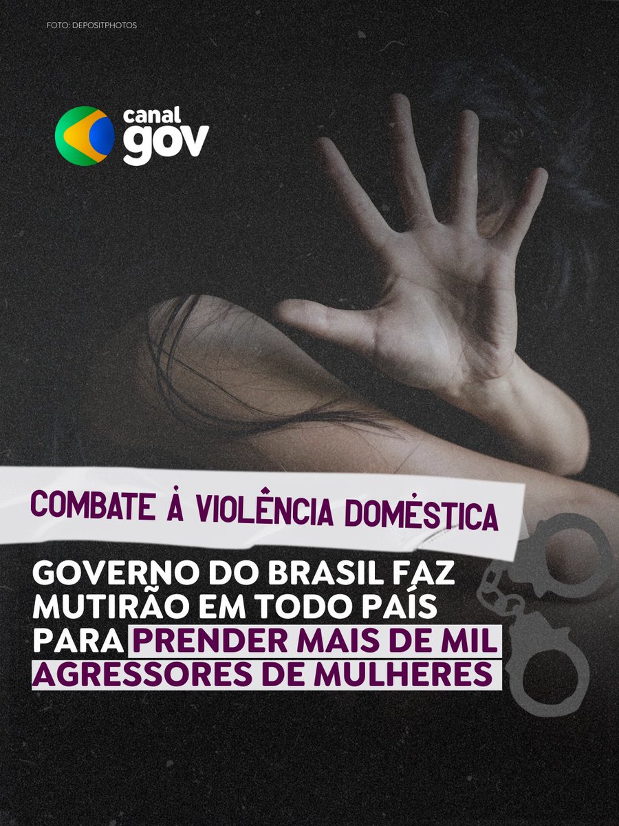 GOVERNO VAI PRENDER AGRESSORES DE MULHER QUE ESTÃO COM MANDADO DE PRISÃO ABERTO | O governo do Brasil anunciou um mutirão no mês de março para cumprir mais de mil mandados de prisão que estão abertos contra agressores.

(1/3)👇