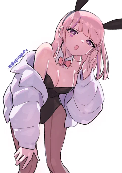 出先でiPadで描いた!こないだのOCダウナーバニー!#oc