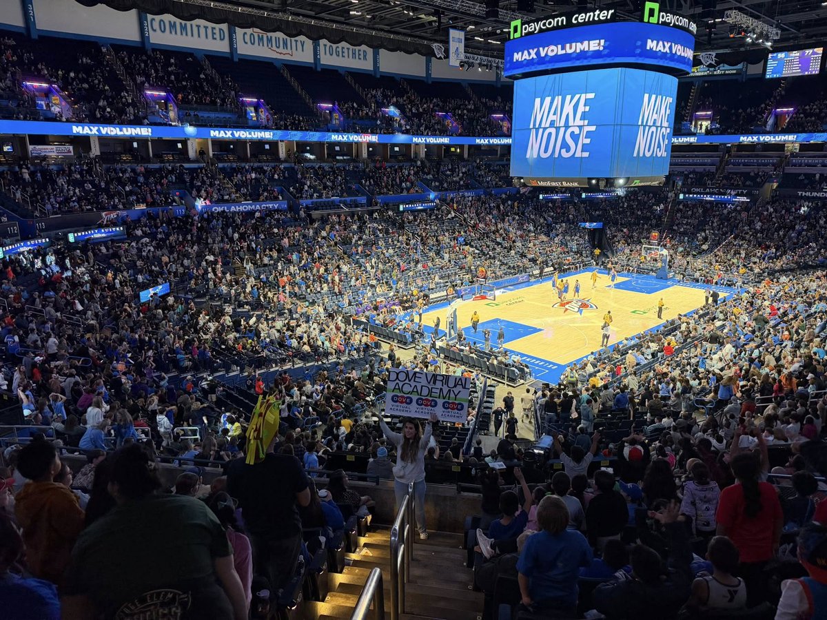 VirtualDove's tweet photo. What a fantastic day for our Dove Virtual Academy community!
Students, staff, and parents from Dove Virtual Academy came together to enjoy an exciting basketball game as we watched the OKC Blue in action at the Paycom Center in Oklahoma City.
#DoveVirtualAcademy  #OKCBlue https://t.co/XqrwQiNv3i