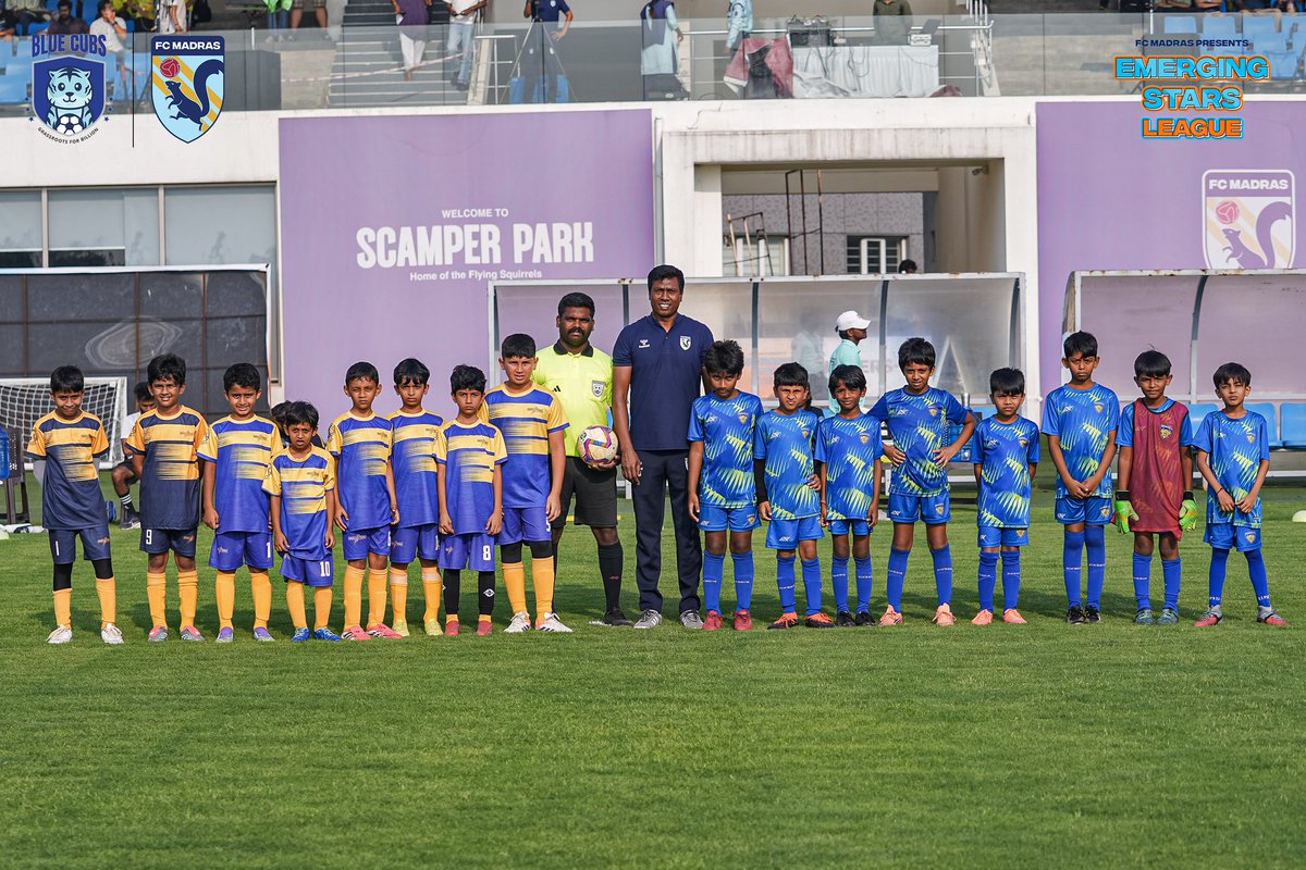 fcmadras's tweet photo. Our Eminent Chief Guests at the Grand Finals of the #EmergingStarsLeague. β¨π
#IndianFootball #GrassrootsFootball #FCMadras #BlueCubs https://t.co/r3e3lFvbvK