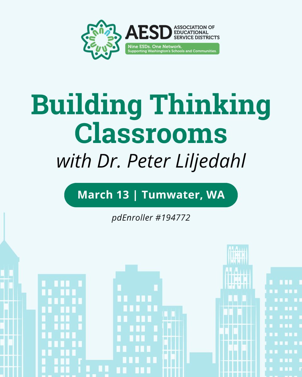 wa_esds's tweet photo. Friday, March 13, in Tumwater, join Dr. Peter Liljedahl to explore assessment strategies. You'll leave with concrete tools to design and use alternative assessments—rooted in how students actually think and learn! Register: https://t.co/aagMIXp9i4 #WAedu #ESDimpact #MathPD https://t.co/cv7nwiY0hC