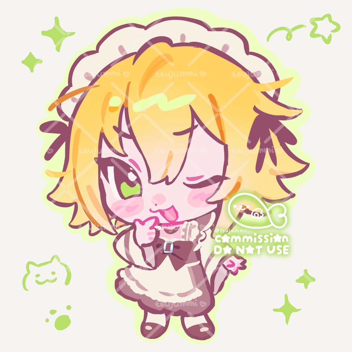Chibi doodle comm 💚🩵