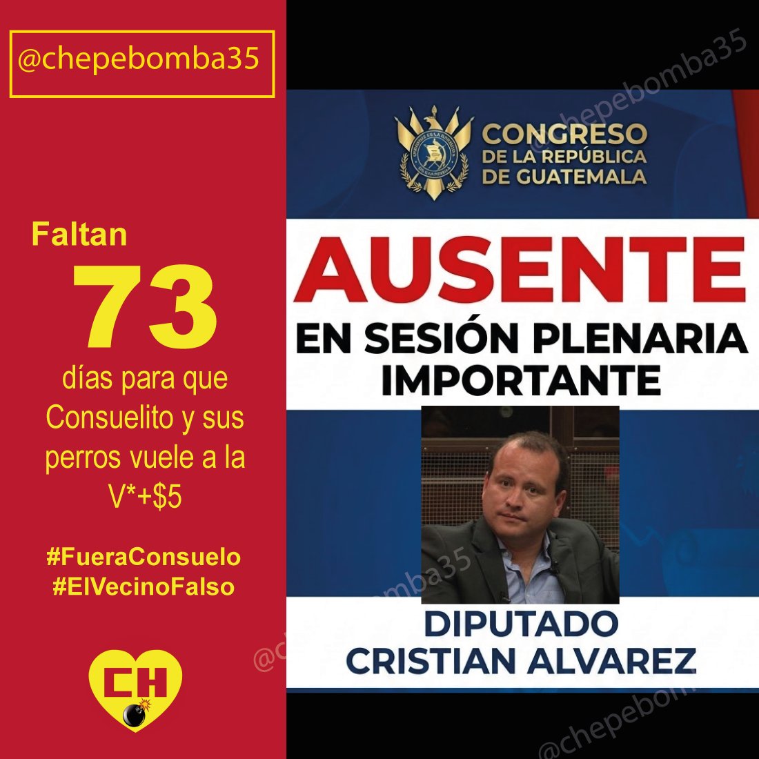 Mi gente, adivinen quién no estuvo ayer en el Congreso en una de las votaciones más importantes del año.

Sí… el flamante diputado Cristian Álvarez. 🤔

Y entonces surgen las preguntas:

¿Dónde estaba?
¿Por quién hubiera votado?
¿Será que un escándalo es manejable… pero dos ya