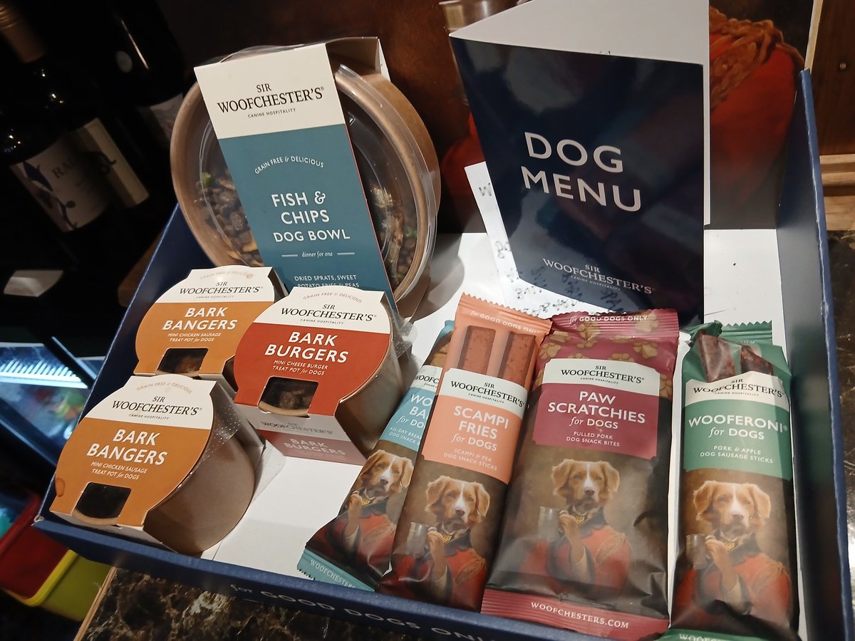 Spoilt....doggy pub grub.