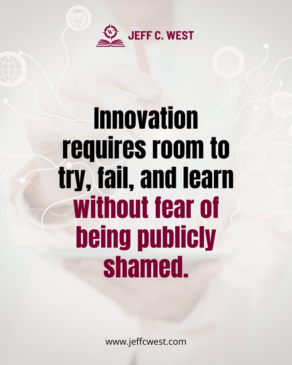 Leadership Tip: Creating FusionPoints™ From Failures
 
If your people are afraid to make a mistake, you’ve already capped their potential. Innovation requires room to try, fail, and learn without fear of being publicly shamed.