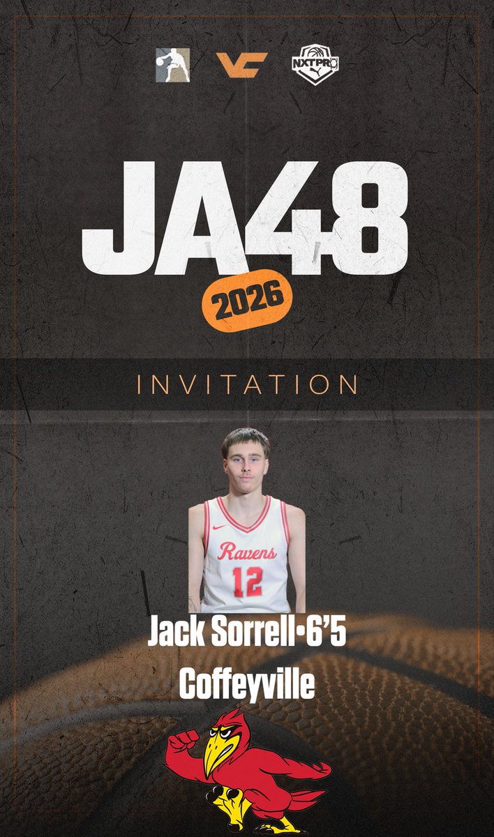 JUCOadvocate's tweet photo. The next invitation to JA48 goes to Jack Sorrell of Coffeyville!!! @Jack_Sorrell11 @CoffeyvilleMBB https://t.co/vc4mvxezue