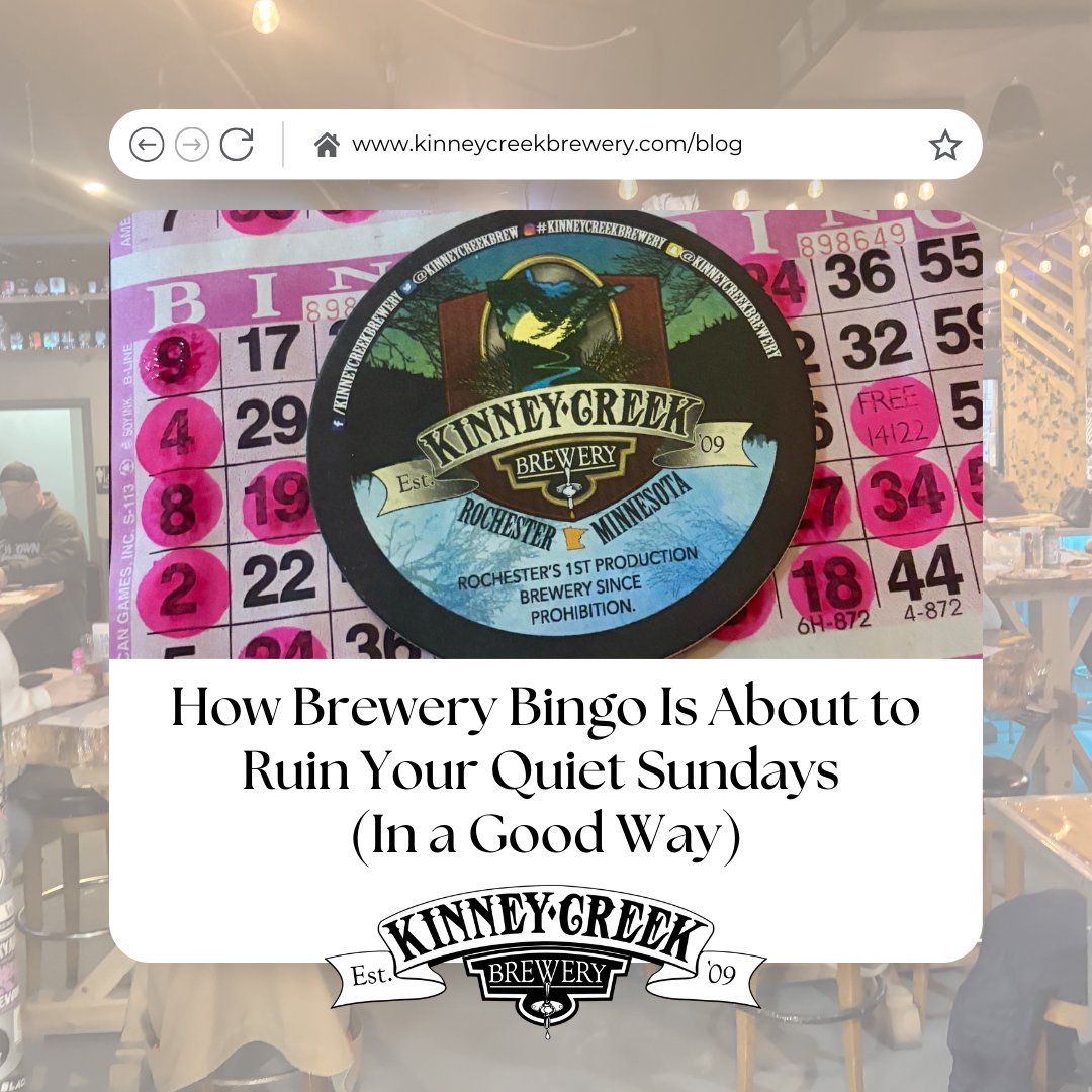 “Quiet Sundays are great… until Karen screams BINGO so loud even your ancestors feel it.”

Curious what Brewery Bingo is really like?
We just dropped our first blog: How Brewery Bingo Is About to Ruin Your Quiet Sundays (In a Good Way)

Read it here: kinneycreekbrewery.com/blog/how-brewe…
