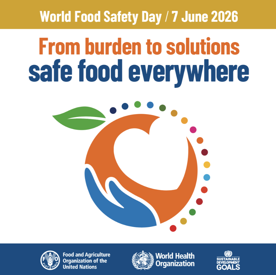 FAOWHOCodex's tweet photo. 📝 | It's here❗️ 

👉The theme for #WorldFoodSafetyDay 2⃣0⃣2⃣6⃣ is 𝙁𝙧𝙤𝙢 𝙗𝙪𝙧𝙙𝙚𝙣 𝙩𝙤 𝙨𝙤𝙡𝙪𝙩𝙞𝙤𝙣𝙨 - 𝙨𝙖𝙛𝙚 𝙛𝙤𝙤𝙙 𝙚𝙫𝙚𝙧𝙮𝙬𝙝𝙚𝙧𝙚

🗓️ Join us on 7 June❗️

➕ℹ️➡️ https://t.co/zOQpifXebR

#FoodSafety https://t.co/9X1rgNu3K6