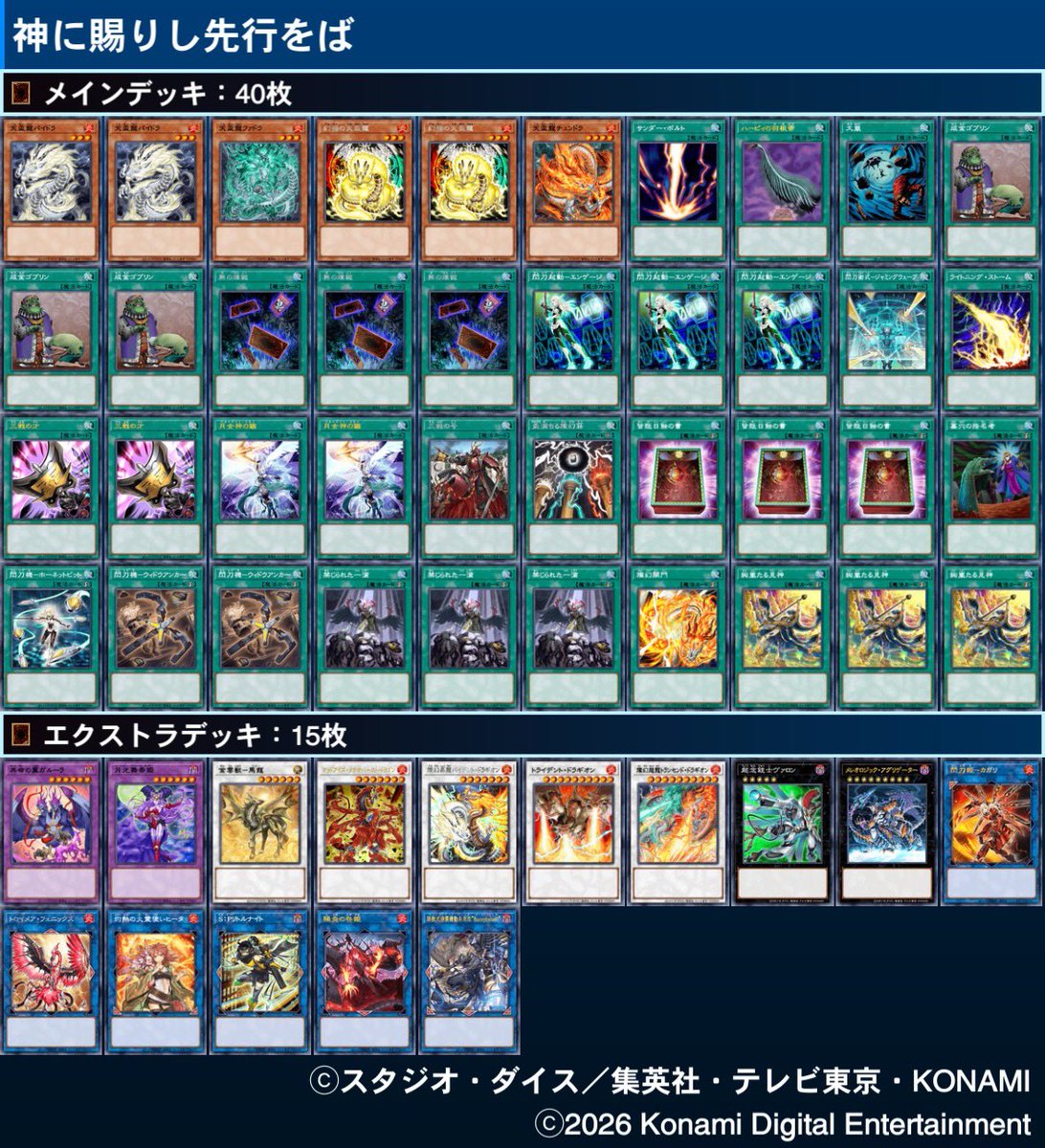 閃刀天盃　マスター1達成

新テーマ絢嵐に対してかなり有利
ヤミーや巳剣、時にVSK9も力技で捲ることが可能

めちゃくちゃ楽しいデッキなので是非！