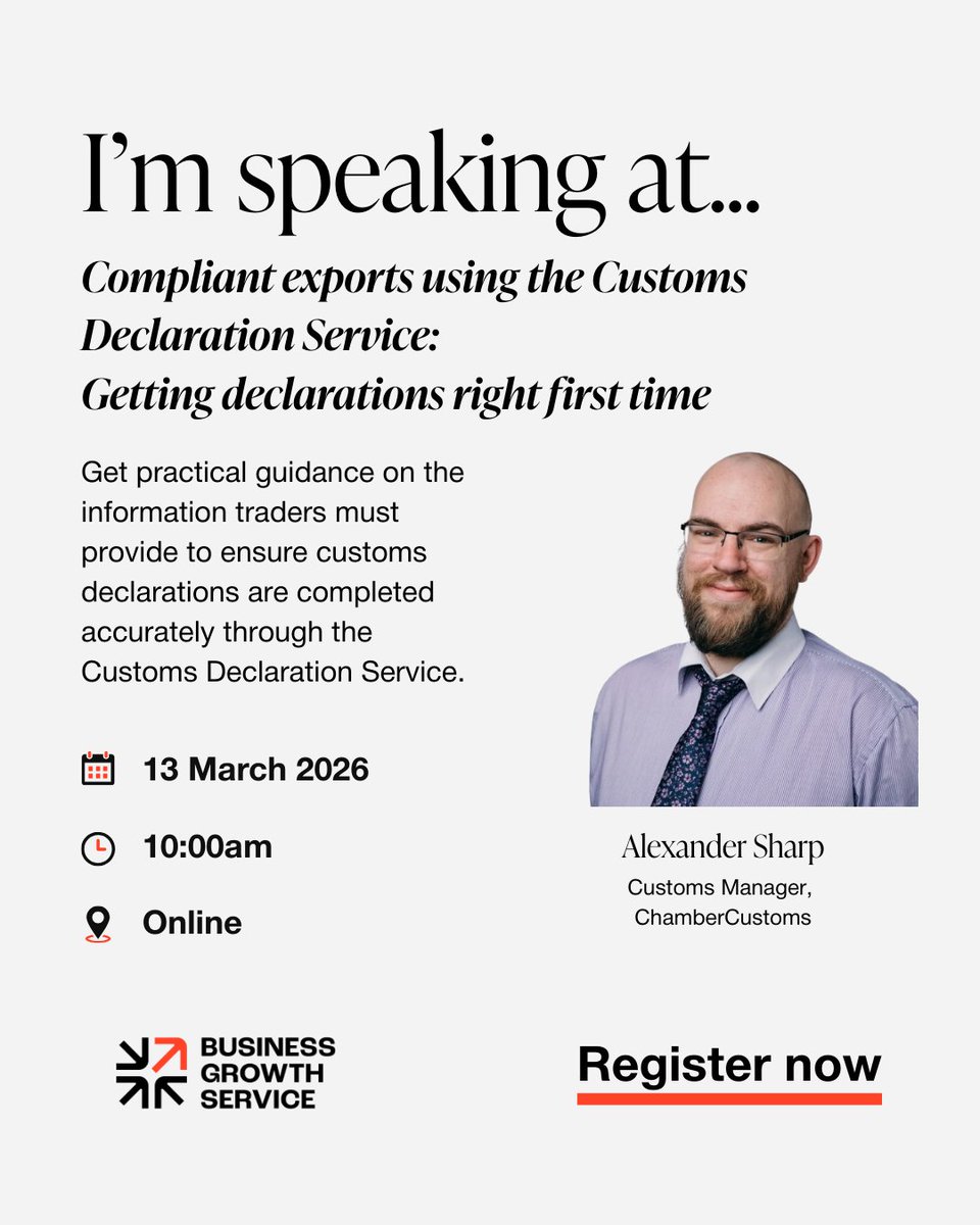 chambercustoms's tweet photo. Strengthen your customs compliance with three upcoming webinars via @biztradegovuk Business Academy.

13 Mar – CDS Declarations
https://t.co/knkGmcwEtn
16 Mar – Special Procedures
https://t.co/D6KWnDEJ51
30 Mar – Customs Audits
https://t.co/gNaKNgqRTe https://t.co/skkAS3TitZ