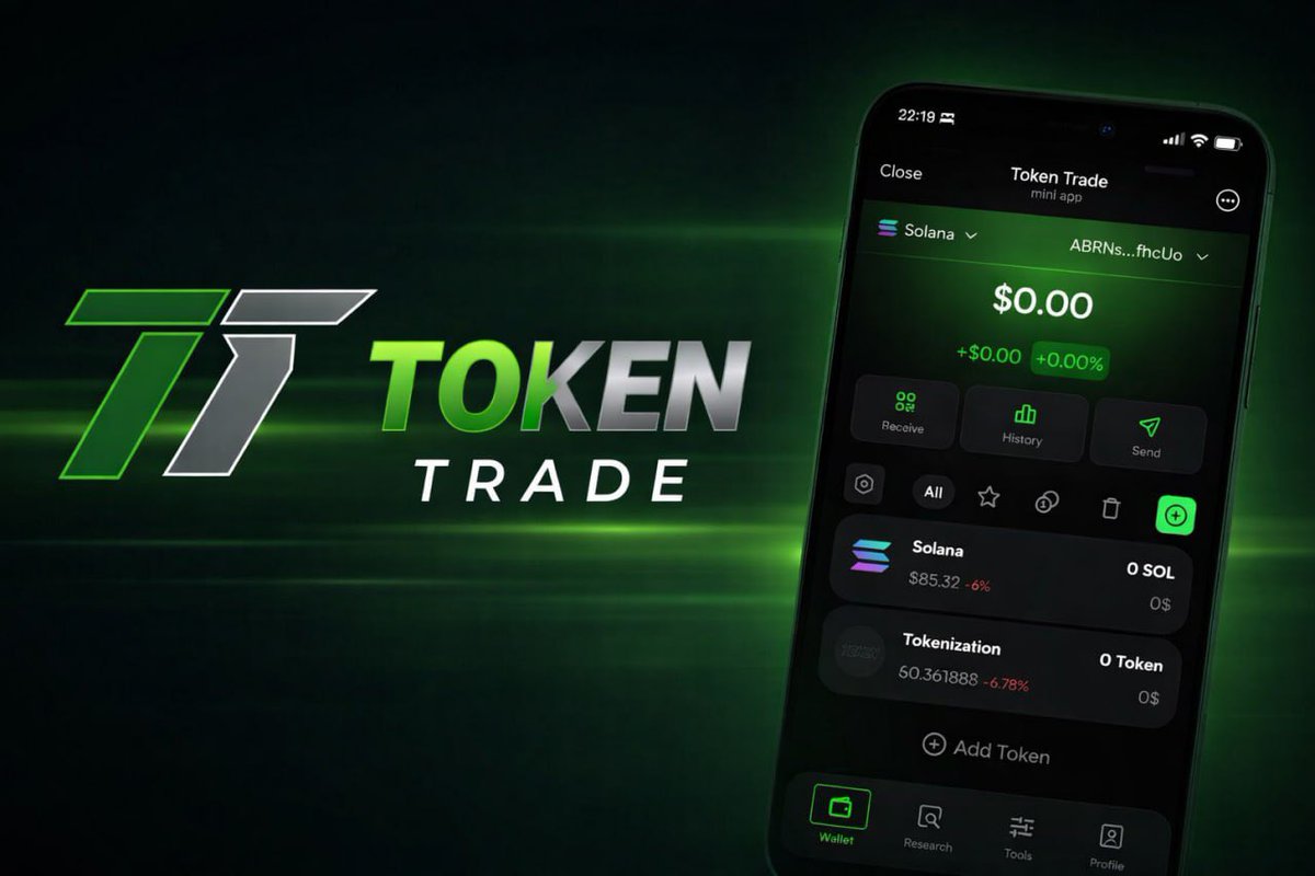 TokenTrade — The Fastest Trading Terminal on @Solana.

Trade tokens directly inside Telegram.

0.2s transaction speed 

Everything you need in one app:

• Copy Trading
• Call Sniper
• Smart Orders (Trailing)
• Early Token Discovery
• Real-Time Analytics
• Tokenized Stocks