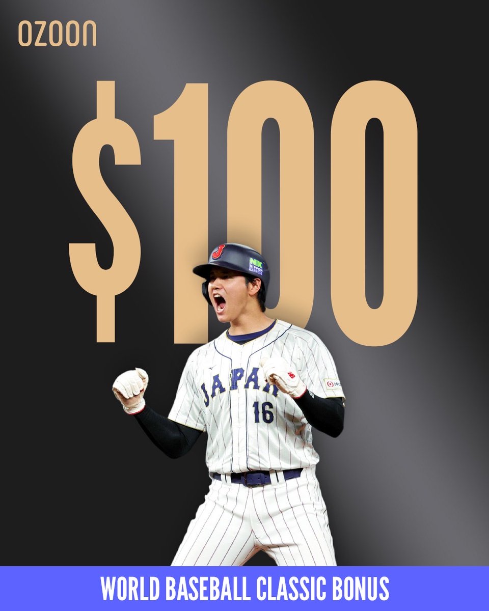 Ozoon_CA's tweet photo. How to enter ⤵️
• Follow @Ozoon_CA
• 🔁 and tell us below who will be named the WBC MVP
We’ll pick a lucky $100 bonus winner!
#MakeAPlay ➡️ https://t.co/fmrn1yfQZj
*Must be 🇨🇦 18+ with an Ozoon account* https://t.co/xnJO5biG8X