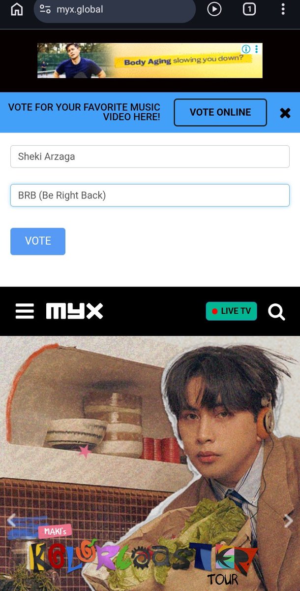 Hello. Please pahelp po na iboto ung BRB (Be Right Back) by Sheki Arzaga sa MYX. Dito muna focus natin habang wala pa ung PFC 2026 ng MNL48. Thank you.

<a href="/shekiarzaga_/">sheki</a>